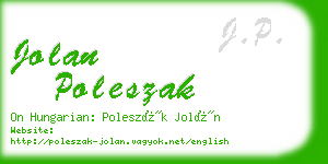 jolan poleszak business card